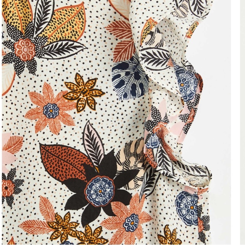 Loft Ruffle Split Neck Top - image 5